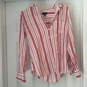Jcrew white and red button down